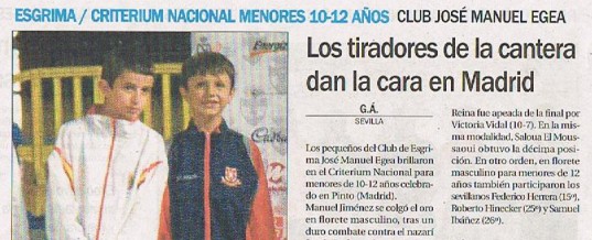 Tres oros en Criterium Nacional para menores de 10 y 12 años